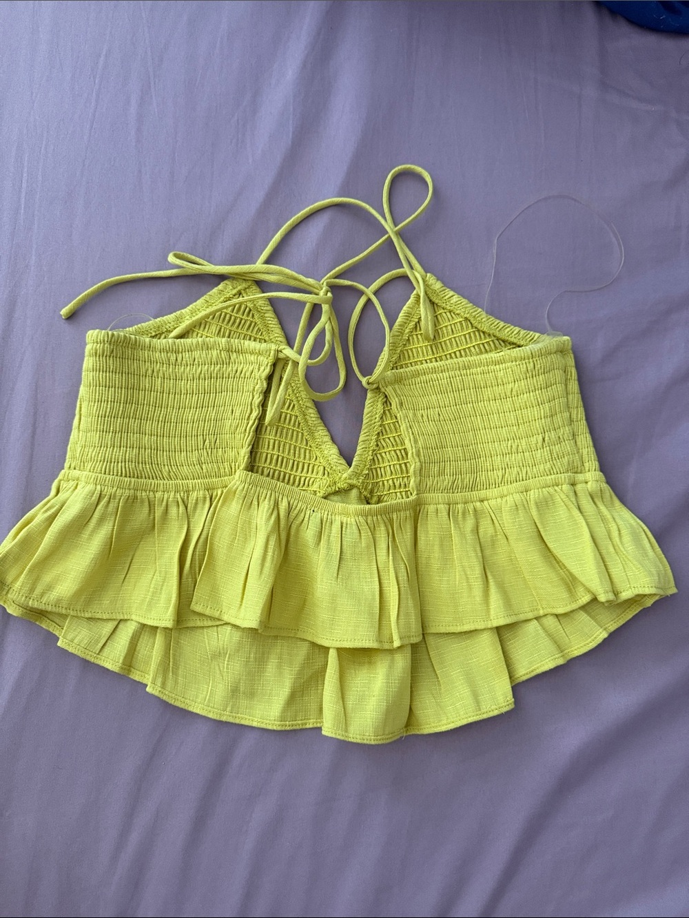 Windsor Lemon Yellow Smocked Ruffle Cami - Picture 2 of 3